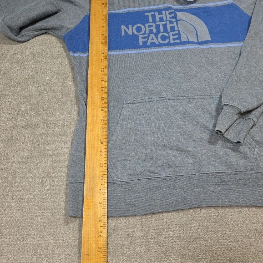 Mens‎ The North Face Hoodie Gray And Blue Stripes Dome Pullover Medium